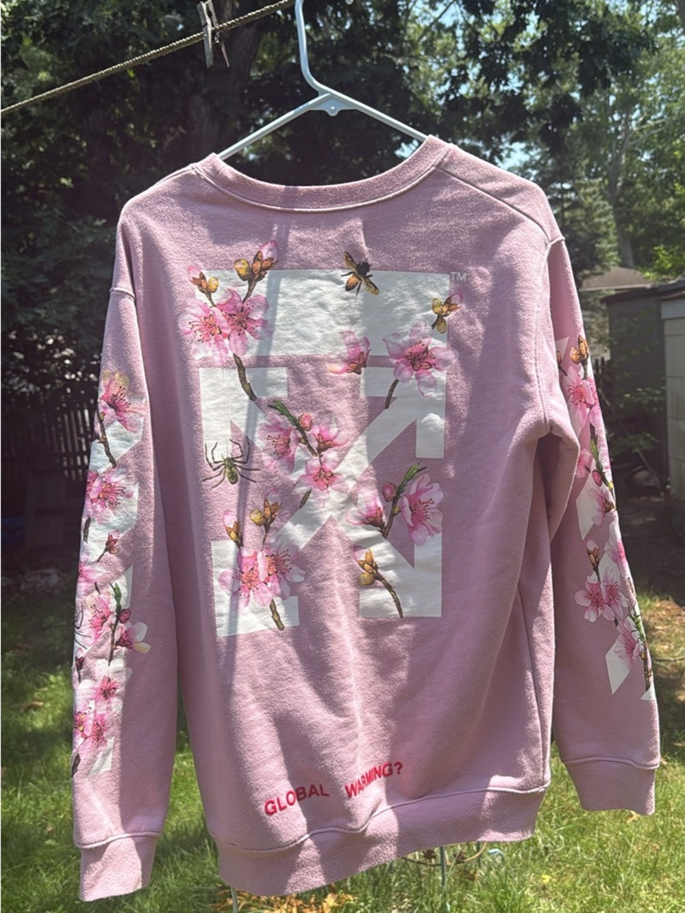 Off-White Pink Crewneck with White 'OFF' Chest Print - Picture 2 of 3